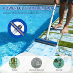 10-Inch Pool Brush Head - Combo Nylon & Stainless Steel Wire Bristles, Heavy Duty Metal Pool Brush for Extra Scrubbing Power, for Cleaning Inground Pool Tiles, Concrete, Walls, Floor, Steps, Corners