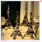 Therwen 12 Pcs 15'' Eiffel Tower Statue Decor Alloy Metal Paris French Eiffel Tower Model Collectible Figurine Paris Craft Art Statue Model Party Decoration Gift for Cake Topper(Black)