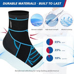 Ankle Brace for Sprained Ankle, Plantar Fasciitis & Achilles Tendonitis Relief, Heel Support with Strap for Men Women, Compression Wrap for Foot Swelling(Single, Medium)