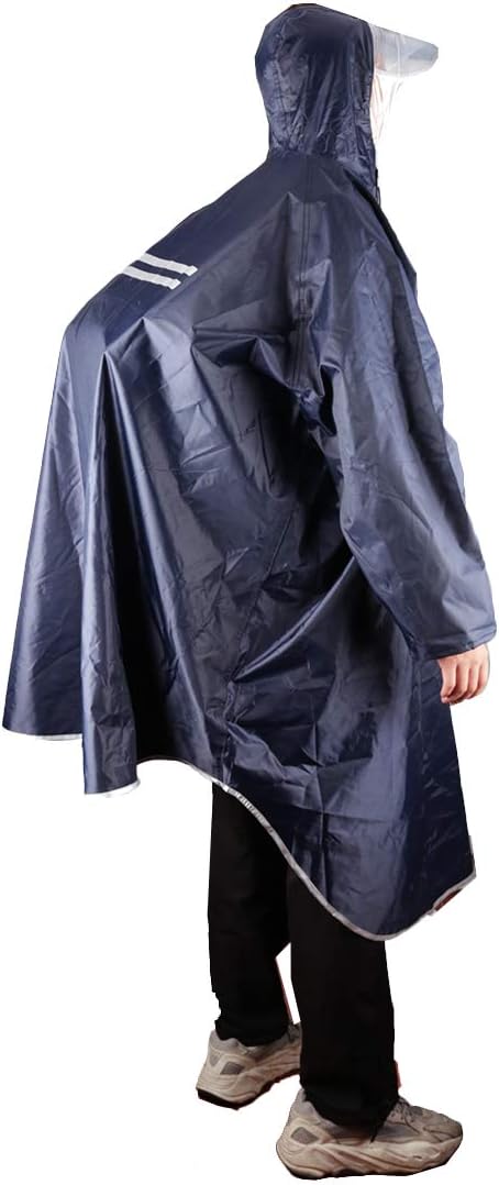 KRATARC Outdoor Rain Poncho Reflective Waterproof Raincoat Camping Hiking Cycling with Hood for Men Women Adult