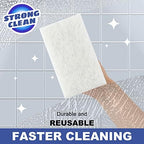 Handled Bath Scrubber, Bathroom Scouring Pad, Heavy Duty Cleaning Sponge Scrub Brush, Non-Scratch Remove Soap Scum, for Cleaning Shower Tile Bathtube Sink Spas Hot Tubs, Swimming Pool Step & Corner