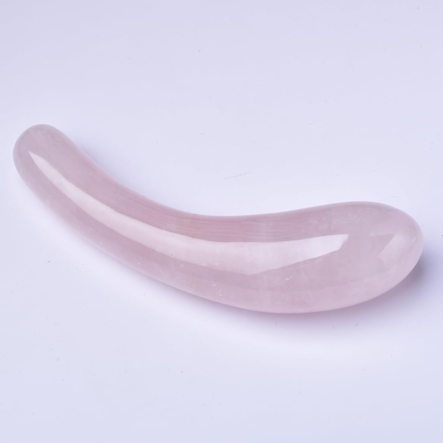 Natural Rose Quartz Crystal Massage Wand, 7 Inches, Pink,Healing Stone