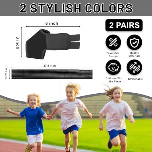 2 Pairs Kids Ankle Brace Set, Children Foot Support Stabilizer Wraps Protector Guard, Ankle Support Elastic Kids Compression Socks, for Plantar Fasciitis, Swelling, Injury Recovery