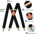 MENDENG Suspenders for Men Heavy Duty Swivel Hooks Retro X-Back Adjustable Brace
