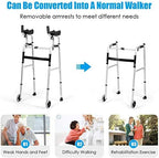 Nightcore Folding Standard Walker，Rehabilitation Auxiliary Walking Aid, Front Wheeled Walker w/Adjustable Height & Removable Armrests, Platform Walkers for Seniors,Disabled, FDA Certification
