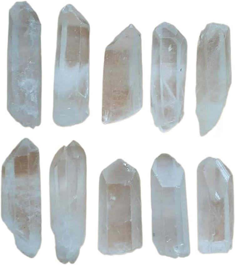 Natural Clear Quartz Crystal Points, Raw Healing Stones, 1-2 Inches, Set of 10 PCS