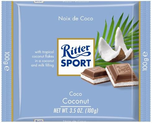 Ritter Sport Chocolate, Coconut, 3.5 Ounce (Pack of 12)