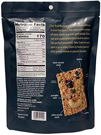 Trader Joe's Trail Mix Crackers with Mung Beans, Seeds, Cashews, Raisins & Cheese - 4.5oz (128g)