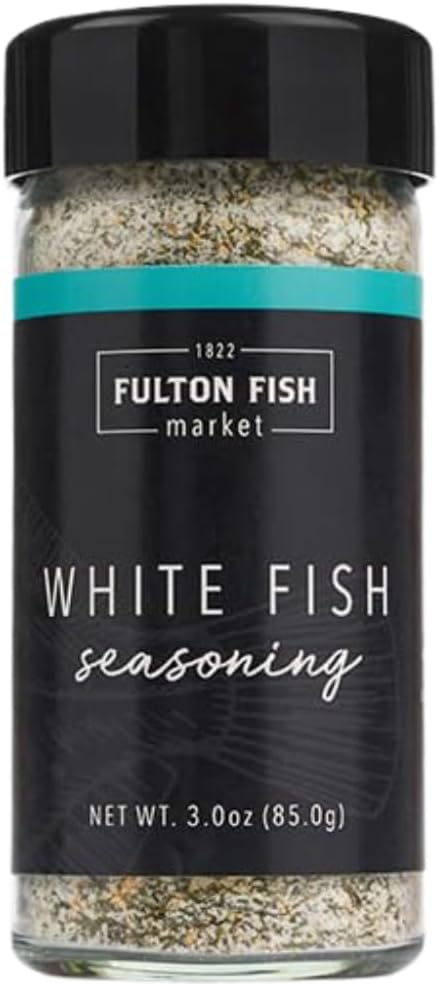 Fulton Fish Market White Fish Seasoning, Lemon Citrus Seafood Spice Rub for Fish, Shrimp & Lobster, Crafted Blend, 3 oz