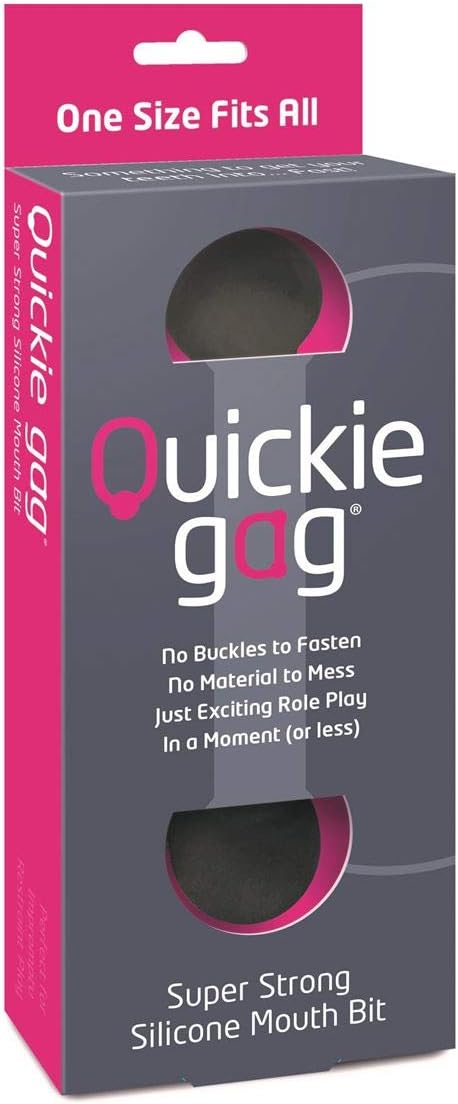 Quickie Bit Gag, Super Strong Silicone Open Mouth Gag. Bondage Toy Accessories for Adult Couple Play, Breathable, Light, Portable and Quiet, One Size Fits All, Perfect for Women and Men - Black