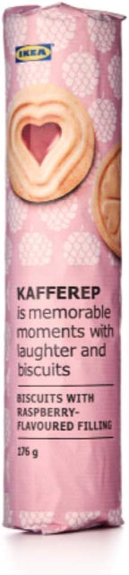 IKEA KAFFEREP Two Pack 6.2oz Cookie Sweet Shortbread Sandwich Biscuit Raspberry / Chocolate UTZ Certified (Combined)