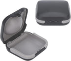 Hearing Aid Travel Case, Hearing Aids Case Hard Pocket Size Small Splashproof 2.16"*2.04"*0.39" Cushioned Interior for 2 Hearing Aids, ITE, RIC, CIC Storage Box (Black)
