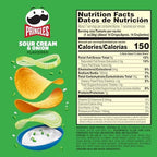 Pringles Potato Crisps Chips, Lunch Snacks, On-the-Go Snacks, Party Stack, Sour Cream and Onion, 7.1oz Can (1 Can)