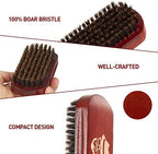 Beard Brush, 100% Boar Bristle Natural Black Walnut Wood Beard Comb Hair Mustache Shaving Brush Facial Hair Brush