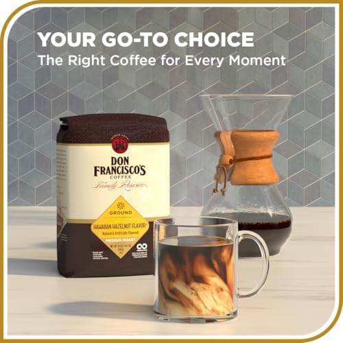 Don Francisco's Hawaiian Hazelnut Ground Coffee, Medium Roast – 100% Arabica, Flavored Coffee, 20 oz Bag