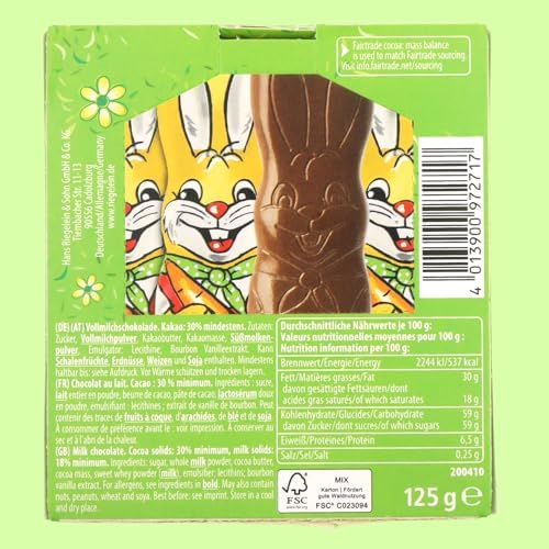 Sweetzo - Solid Milk Chocolate Bunny, Seasonal Candy, Individually Wrapped Easter Basket Fillers, 20 Bunnies Total