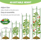 Legigo 6-Pack Tomato Cage for Garden Plant Support- Up to 48inch Garden Stakes Tomato Cage, Tomato Trellis for Potted Plants, Tomato Cages Plant Stakes for Climbing Vegetables Plants Flowers