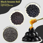 Black Sesame Ball 280g (30 Pills) Handmade with Pure Honey Black Rice、Bean Natural Grain Snack No Additives 黑芝麻丸