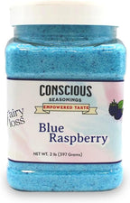 Blue Raspberry Flavored Cotton Candy Sugar Mix - 2lb (397g) Jar - Ready-to-Use for Home & Commercial Floss Machines