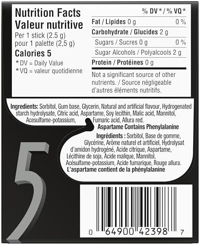 Wrigley 5 Prism Electric Watermelon Gum, 10ct x 15pcs, (Imported from Canada)