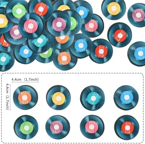 Ercadio 40PCS Edible Music Records Cupcake Toppers Record CD Cupcake Picks for Music Theme Baby Shower Record Collector Birthday Disco Ball Rock and Roll Party Decorations Supplies