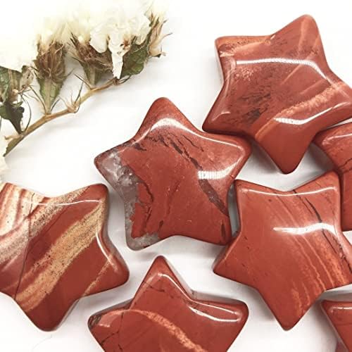 PEKMAR Natural Crystal Rough Home Decoration Natural Red Jasper Crystal Quartz Star Shaped Craft ReikiPolished Decor Crystals and Stones Stones