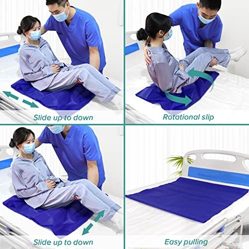 YHK Tubular Slide Sheet for Patient Transfer, Sliding Draw Sheets to Assist Moving Elderly,Slides for Cars, Hospital Bed, Home Care(Blue, 28"x28"(72x72cm)