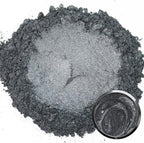 Matio Silver Black Mica Powder for Epoxy Resin, 1.8oz/ 50g Pearlescent Effect Mica Powder Natural Color Pigment for Soap Making, Bath Bomb, Candle Dye,Resin Craft,Paint,Nails Art,Jewelry,Slime Pigment