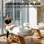 Tattoo Facial Chair for Clients, Multi-Purpose Esthetician Lash Wax Bed with Adjustable Backrest, Professional Beauty Salon Spa Chair for Tattoo Shop Furniture, White Glod
