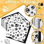 CHENGU 100 Pieces Paw Print Napkins 2 Layers Paw Print Party Supplies Farm Animal Party Napkins for Animal Themed Birthday Western Part, 5 x 5 Inch(Black)
