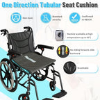 One Way Transfer Support Seat Cushion - Non-Slip Fall Prevention Pad for Elderly/Disabled Use on Wheelchairs, Chairs, Beds, and More - 17"x17"