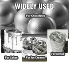 Edible Glitter Paint Silver, Shimmering Liquid Luster Dust for Chocolate, Drinks, Cake, Candy, Sprinkles Cocktail Glitter - Metallic Edible Cake Paint for Cookie, Fondant Vegan Cake Decorating