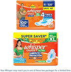 Whisper Choice Sanitary Pads with Wings for Women, XL, 40S Napkins
