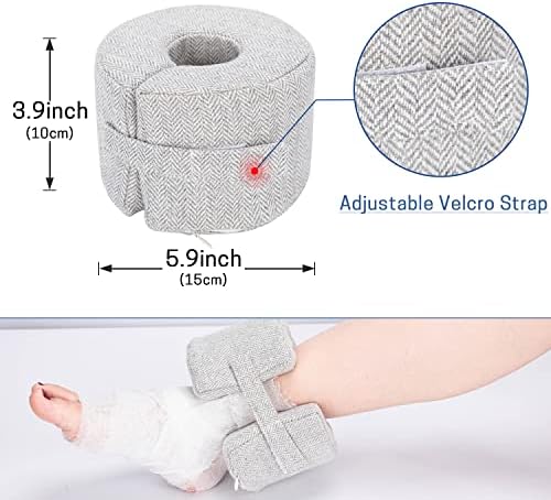 SWISSELITE Foot Elevation Pillow Ankle Heel Protector Wedge Foot Support Cushion Anti-Bedsore Zipper Removable Cover Sleeping Rest - Nursing Cushion for Recovery