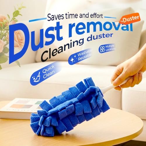 Reusable Duster Refills, Reusable Washable Microfiber Fleece Duster Refills for Cleaning, Multi Surface Cleaning Pads Tool for Home Ceiling, Window, Car, Furniture, Fans (5)