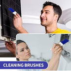 4 Packs Air Conditioner Condenser Cleaning Brush Refrigerator Coil Brush HVAC Coil Cleaner Brush Small Plastic Whisk Brush (Blue)