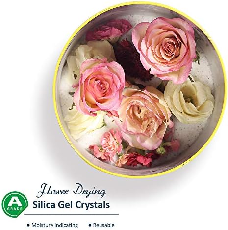 wisedry 10 LBS Silica Gel Flower Drying Crystals, 2 Packs of 5 LBS, Fine Crystals < 1mm, Color Indicating, Reusable