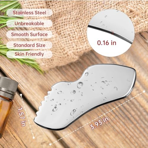 Stainless Steel Gua Sha Facial Tools Metal Detail Gua Sha Stone Body Lymphatic Drainage Massager Face Guasha Face Sculpting Tool Skin Care