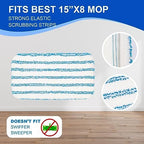 2-Pack Reusable Microfiber mop Pads, Compatible with Oceda 15x8 inch Flat mop, Wet and Dry use, deep Cleaning (mop Handle not Included).
