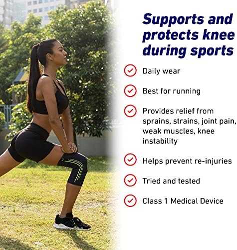 Neo-G Knee Compression Sleeve for Sports - Breathable, Lightweight, Elastic Knee Sleeve for running, Compression Knee Sleeve for knee pain, Meniscus Tear, Sprains, Strains, Injury Recovery - M