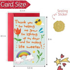 Cute Thank You Card for Teacher, Funny Teacher Appreciation Card Gifts for Men Women, Thank You for Helping Me Grow, Teachers Appreciation Gifts Cards from School Kids Students with Envelopes
