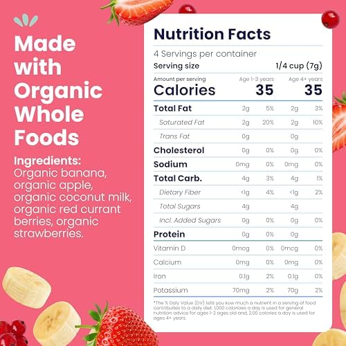 Amara Smoothie Melts - Mixed Red Berries - Baby Snacks Made With Fruits and Vegetables - Healthy Toddler Snacks For Your Kids Lunch Box - Organic Plant Based Yogurt Melts - 6 Resealable Bags