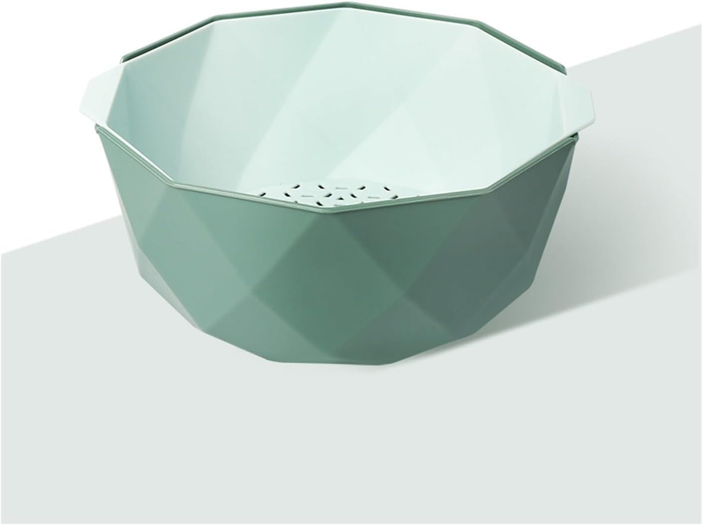 Fruit Bowls Fruit Tray Living Room Home Kitchen Double Wash Vegetable Draining Basket Fruit Basket Blue Green Pink Fruit Bowl Fruit Basket (Color : Green, Size : Small)