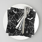 Halloween Spiderweb Paper Napkins, 24 Pcs Black Spider Web Disposable Hand Towels, 6.7x6.7 Inch, Halloween Dinner Party Supplies