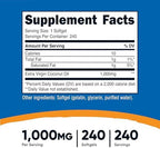 Nutricost Coconut Oil Softgels (1000mg) 240 Softgels - Extra Virgin Coconut Oil - Gluten Free and Non-GMO