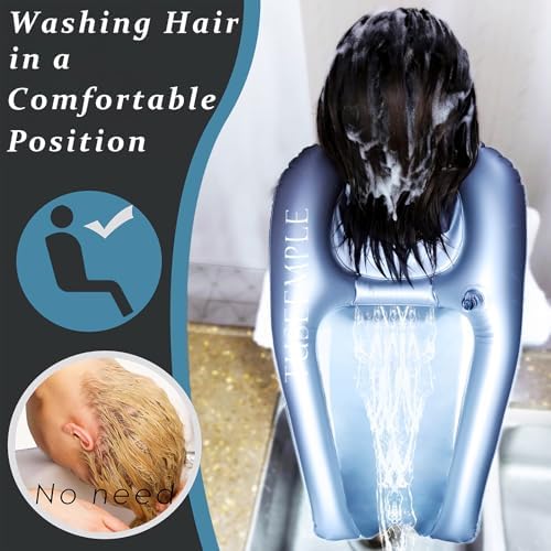 Portable Shampoo Bowl for Home, Portable Hair Washing Station for Sink, Hair Washing Tray for Sink at Home (Silver)