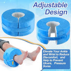Soulchen 2 Pack Heel Protector for Pressure Sores Fleece Foot Elevation Pillow Adjustable Wedge Ankle Protector Cushion for Bed Sores Foot Ankle Pillow for Sleeping Ulcer Elevated Foam