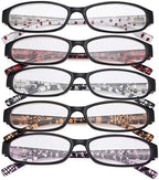 Eyekepper 5 Pack Reading Glasses with Small Lens for Women - Cute Ladies Readers with Polka Dots Arms +1.75