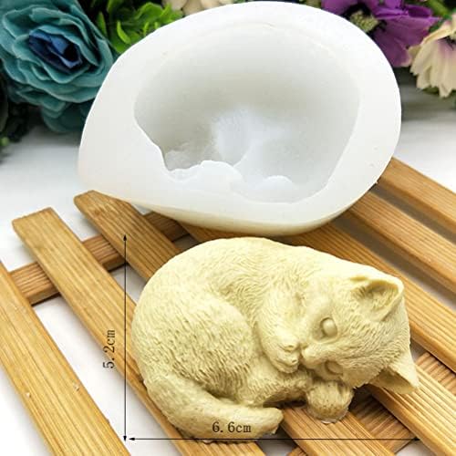Candle 10 * 7 * 6 Silicone Cat Cute Cat Soap for Candles Mousse Cake 3D Cartoon Cat DIY Baking