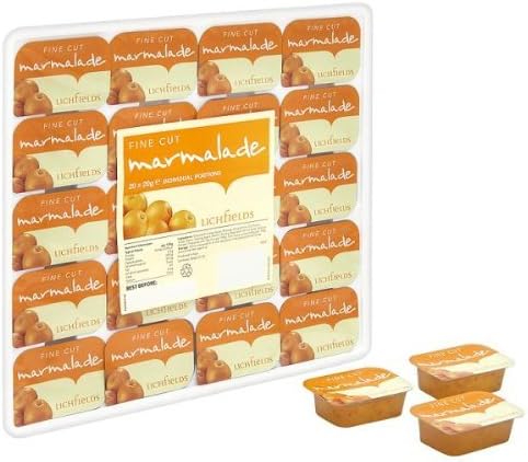 Lichfields Fine Cut Marmalade Individual Portions - 20 x 20gm by Lichfields